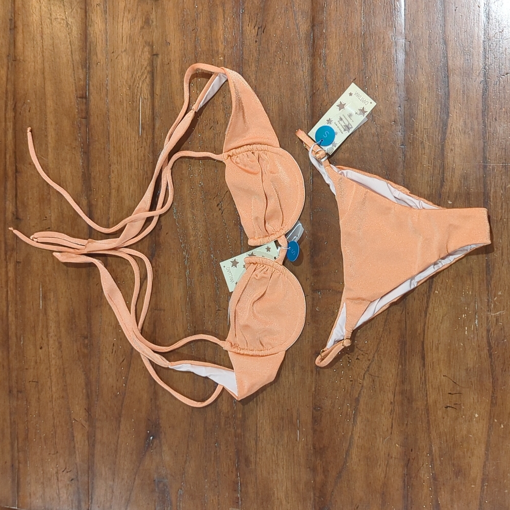 Capittana bikini size small peach in color